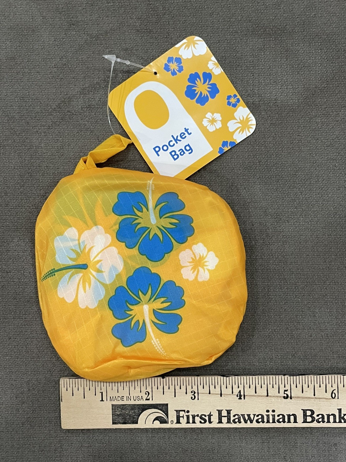 LOT of 2 Walmart Hawaii Hibiscus Reusable Shopping Pocket Bag Tote Grocery NEW