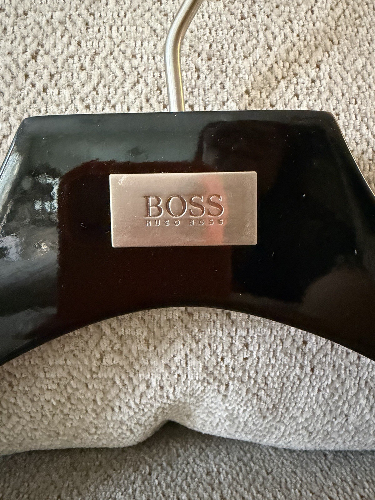 HUGO BOSS LOGO Set of 2 Suit Jacket Tuxedo Shirt WOOD Hanger