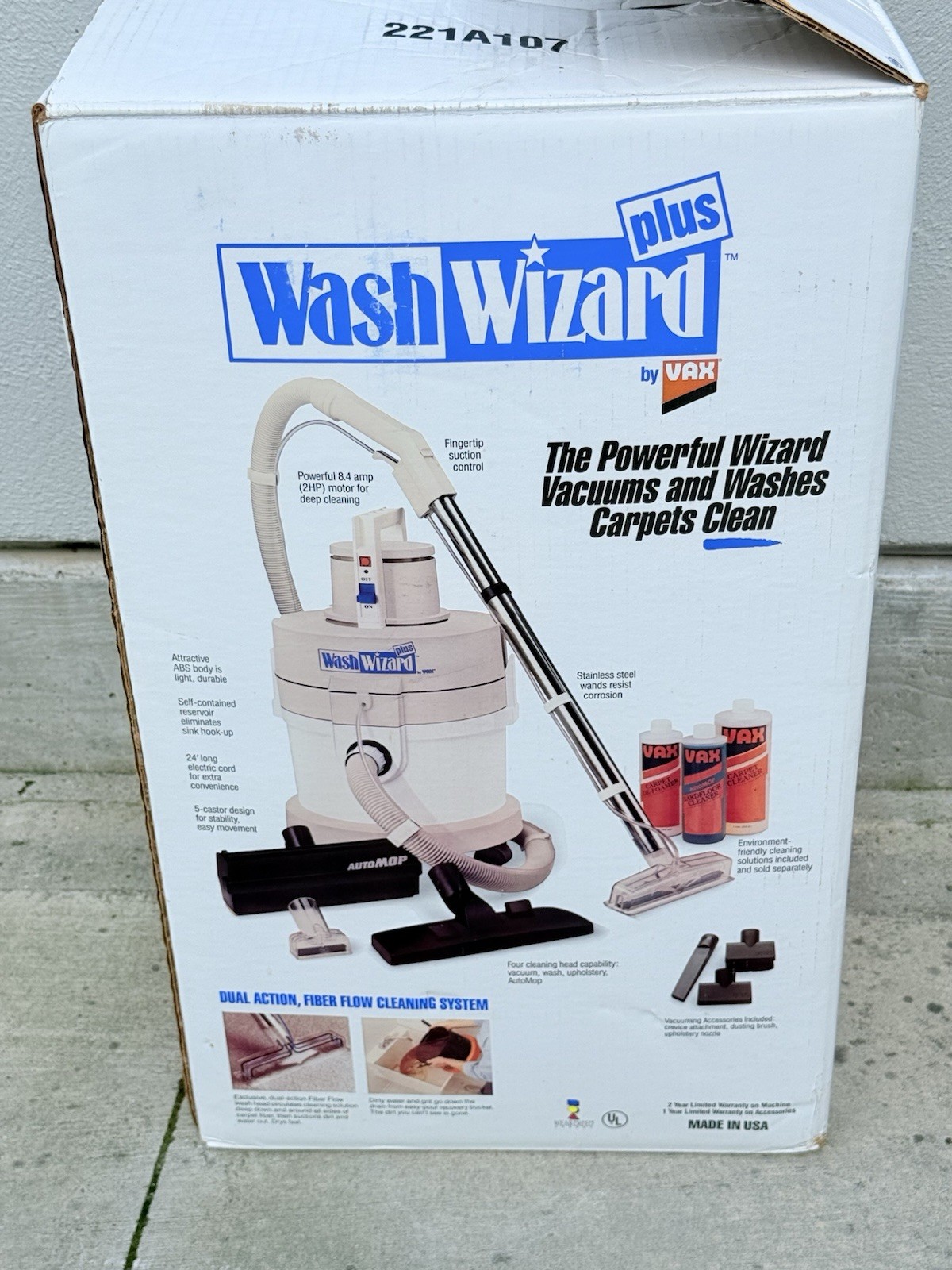 Vntg VAX WASH WIZARD PLUS 3-IN-1 CARPET CLEANING MACHINE & VACUUM USA MADE NOS