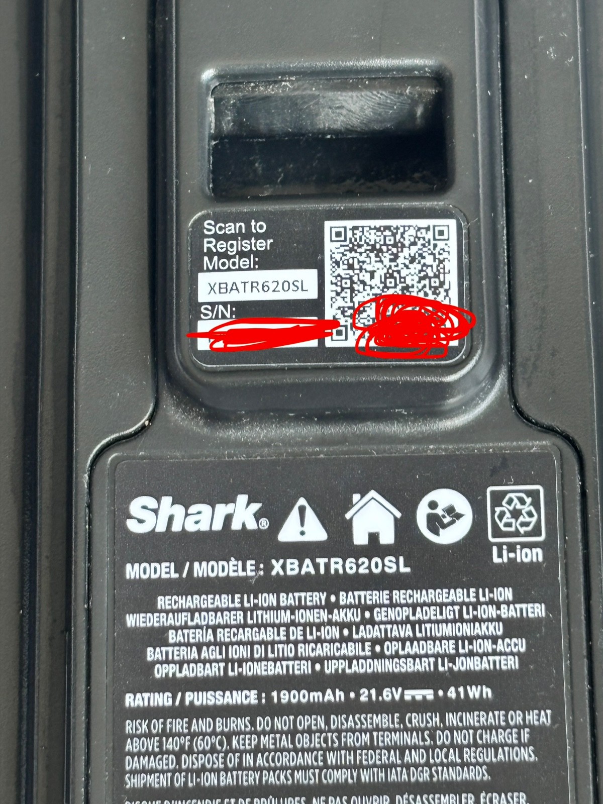 Shark Lithium-Ion Battery UZ565H IZ531H IZ540H IZ562H IZ662H
