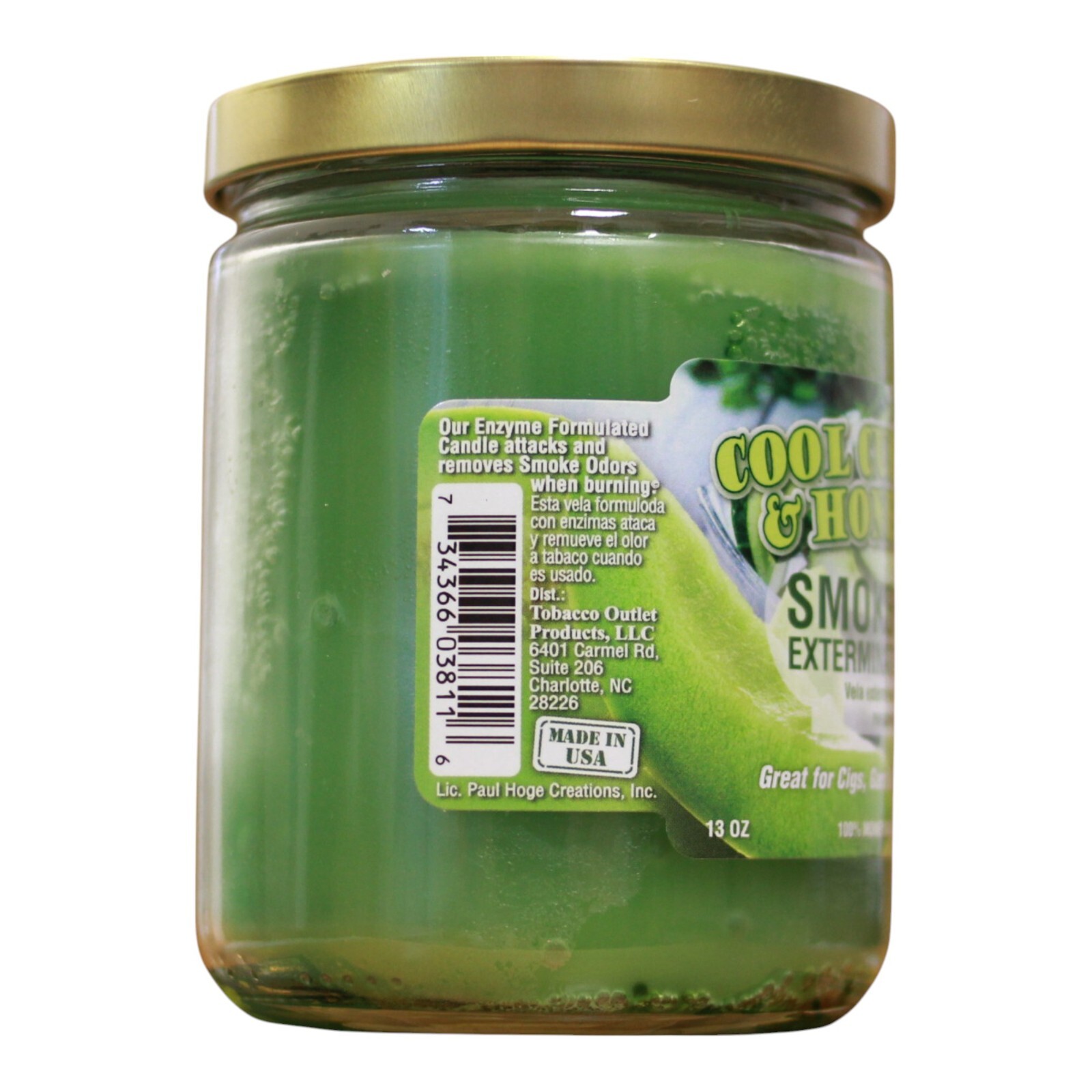 Smoke Odor Exterminator Cool Cucumber & Honeydew Air Freshener Jar Candle – 13oz