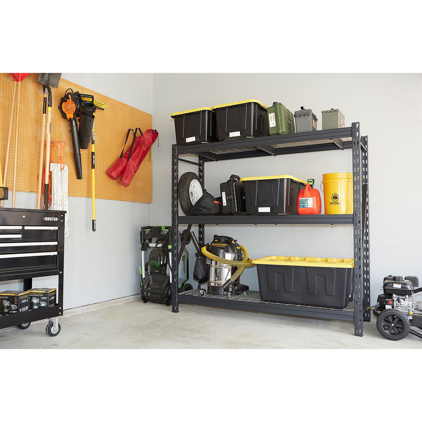 Ironton 3-Tier Steel Shelving Rack, 6,000-Lb. Total Capacity