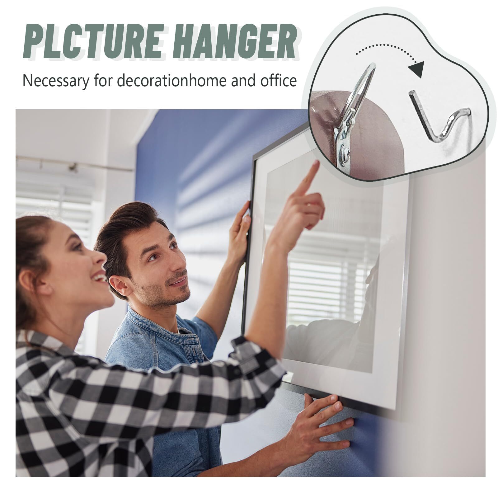 20 Pcs Picture Hanger Drywall Hooks Picture Hanging Kit Hang Art Clock Frames