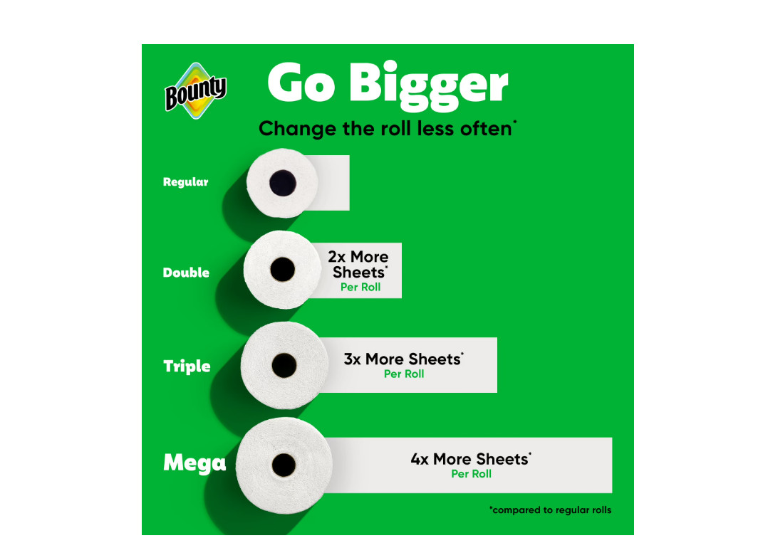 Bounty Paper Towels Select-A-Size White, 6 Mega Rolls