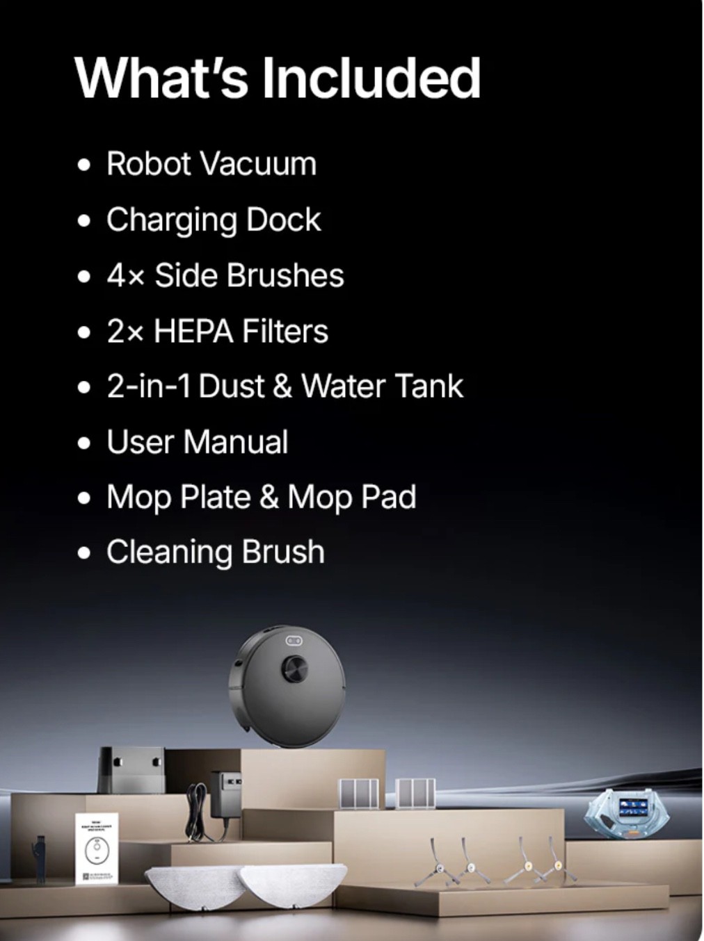 ORYZOM Robot Vacuum V8 Pro Fully Automatic Cleaning with Mopping Function