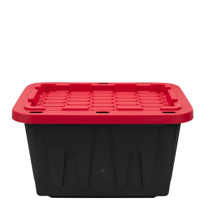 Hyper Tough 12 Gal Small Storage Bin w Snap Lid,Heavy Duty Plastic Container,4ct