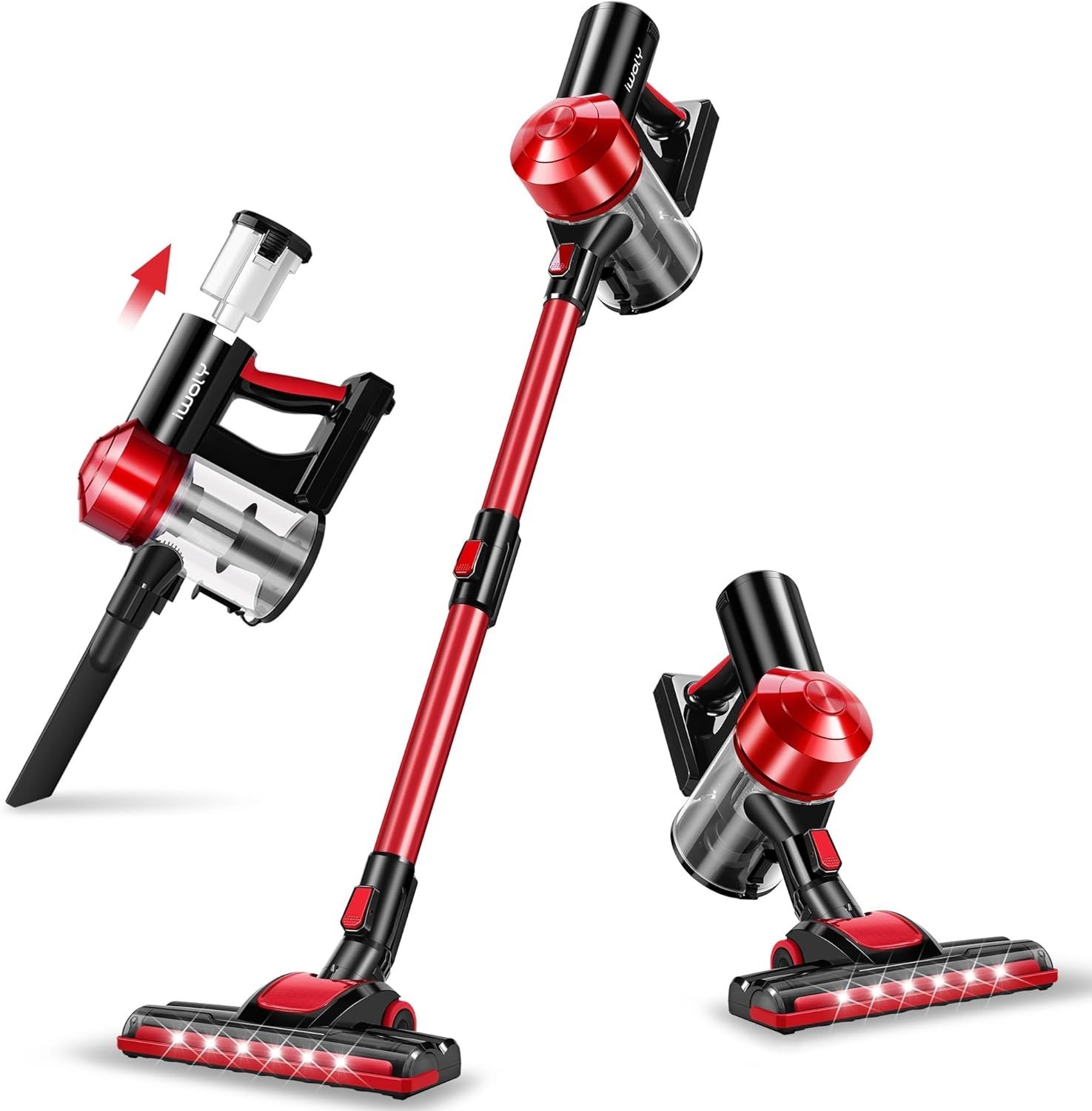 C150 Cordless Vacuum Cleaner Rechargeable with 2200mAh Detachable Battery, 18…