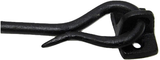New 5.5 inch Black Cast Iron Barn Door Gate 2 Piece Latch Hook Cabin Mud Room