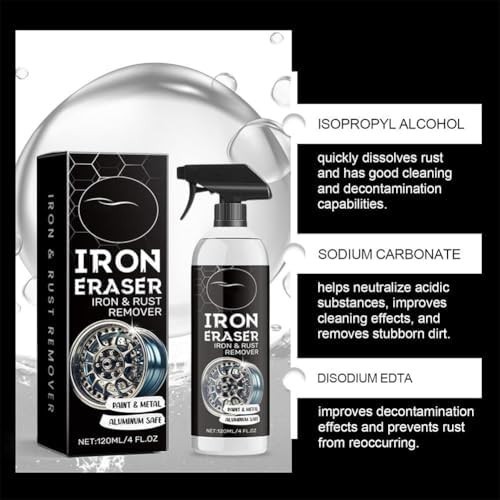 Iron Eraser Rust Remover Spray for Car Wheels Brake Dust Cleaner 120ML