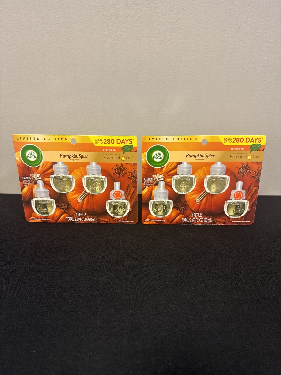 2X Air Wick Pumpkin Spice Plug-In Scented Oil Refill 4 Count