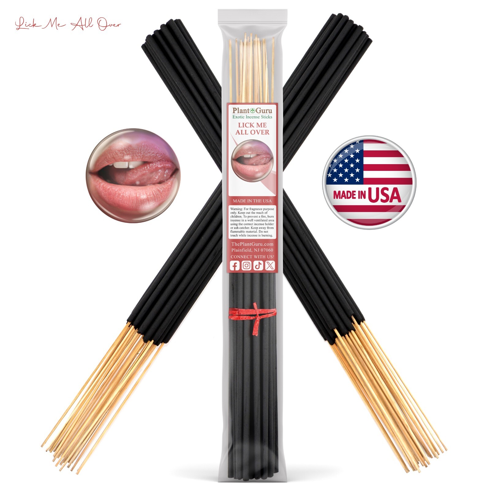 LICK ME ALL OVER Incense Sticks 19″ Jumbo Extra Large Bulk Handmade Hand Dipped