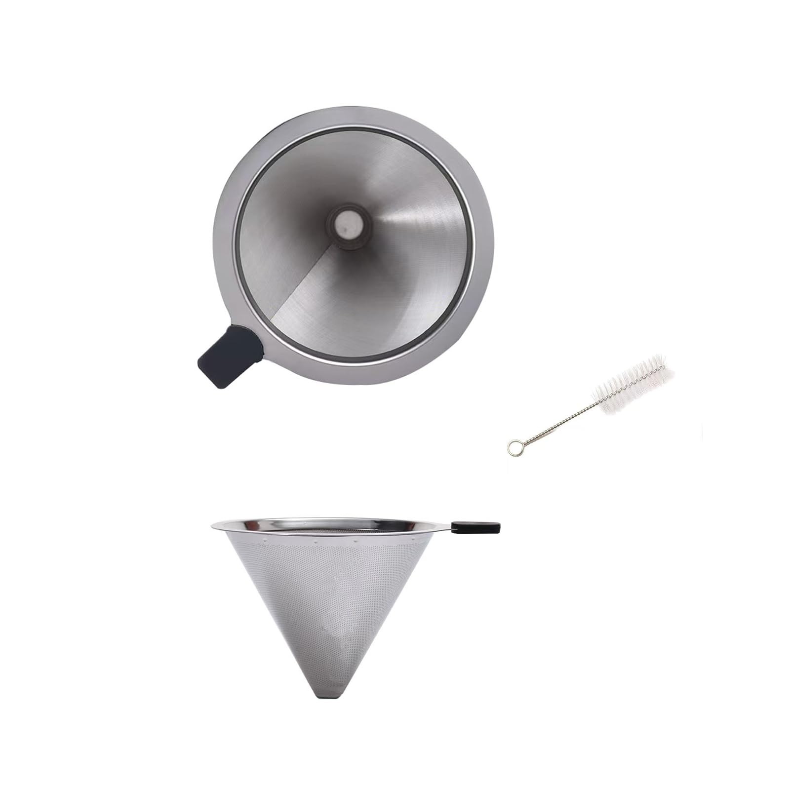 Reusable double-layer pour-over coffee filter paper, m, Metallic color