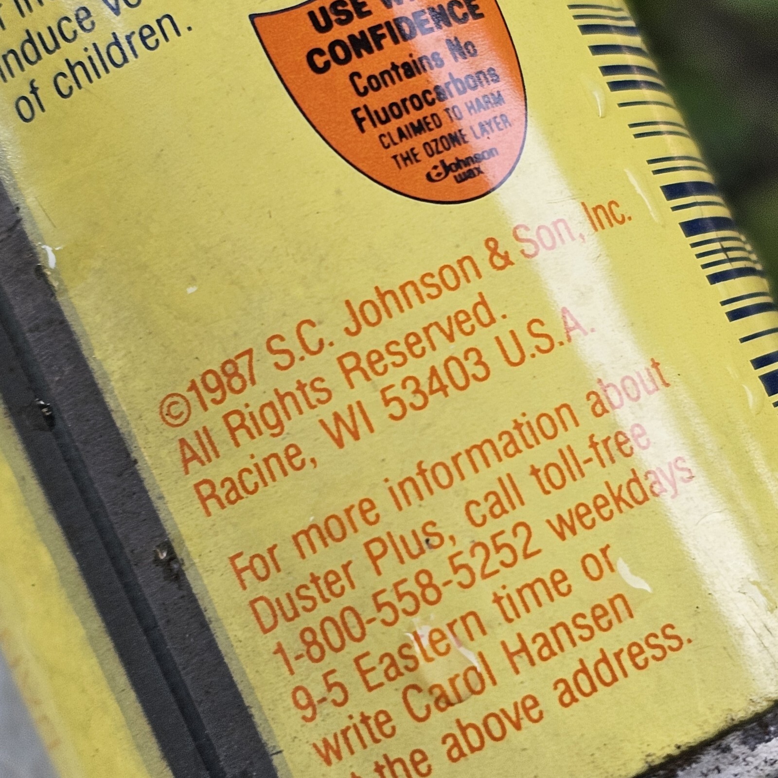 Duster Plus Vintage No Wax 1987 Dusting And Cleaning Spray Advertising Empty