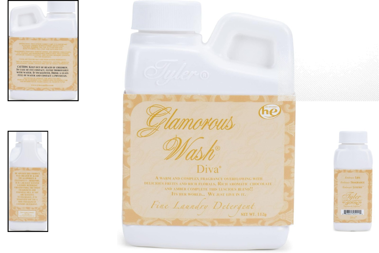 Tyler Candle Co Diva Scent Wash 4oz – Gentle for Delicate Fabrics