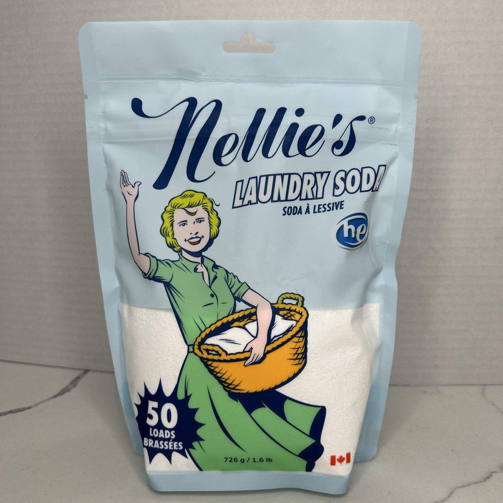 Nellie’s All Natural Laundry Soda 50 Loads 1.6 lbs Brand New