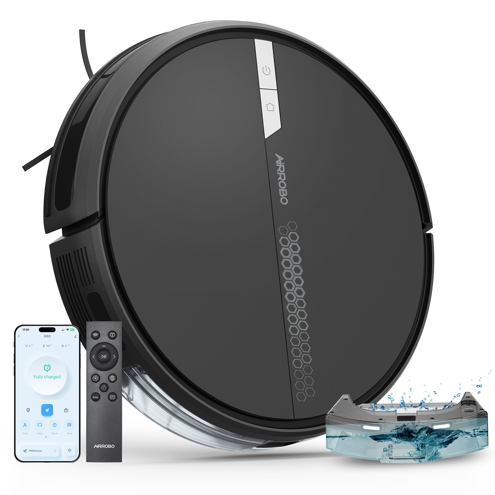 Refurbished AIRROBO G60 Robot Vacuum and Mop Combo Cleaner Sweeper 3000PA 120Min