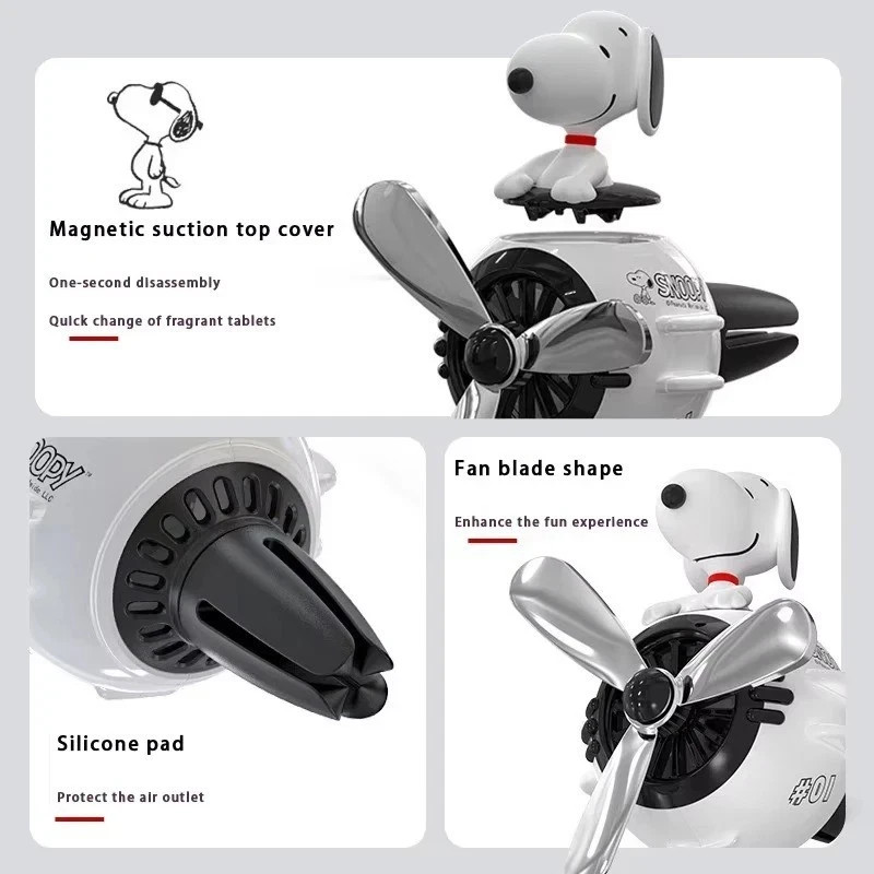 Cute Snoopy Anime Car Air Freshener Aromatherapy Fragrance Piece Car Air Outlet