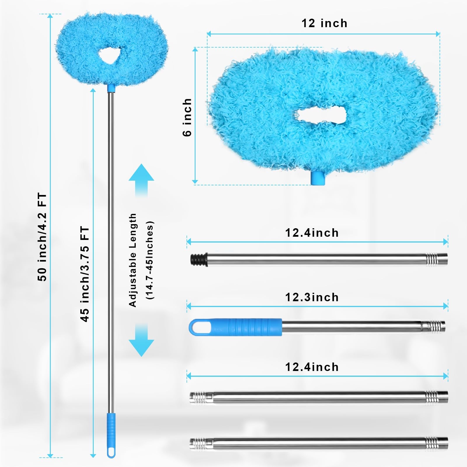 13-50 Inches Ceiling Fan Duster with Extension Pole