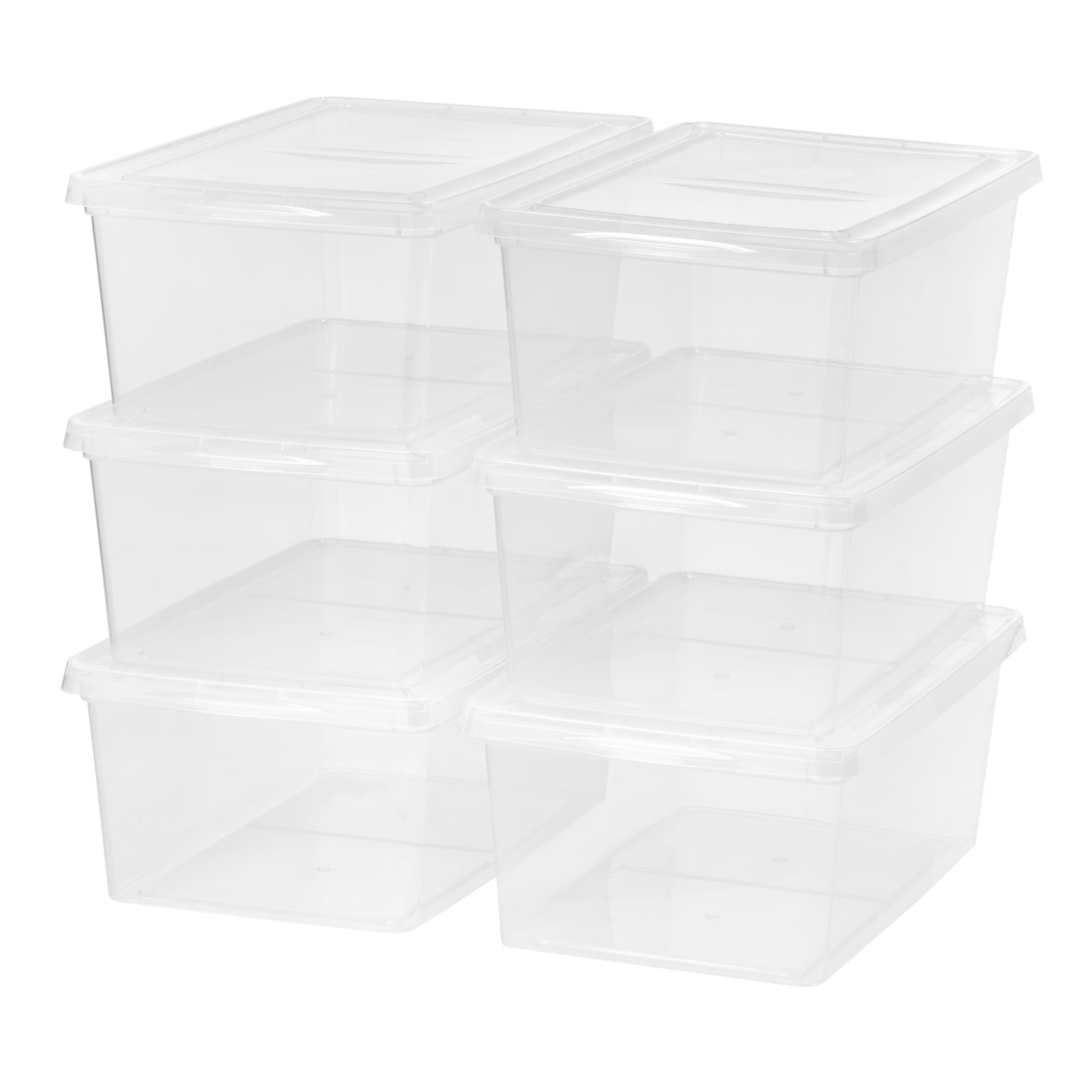 Mainstays 17Qt Stackable Storage Box Set of 6 Clear Plastic
