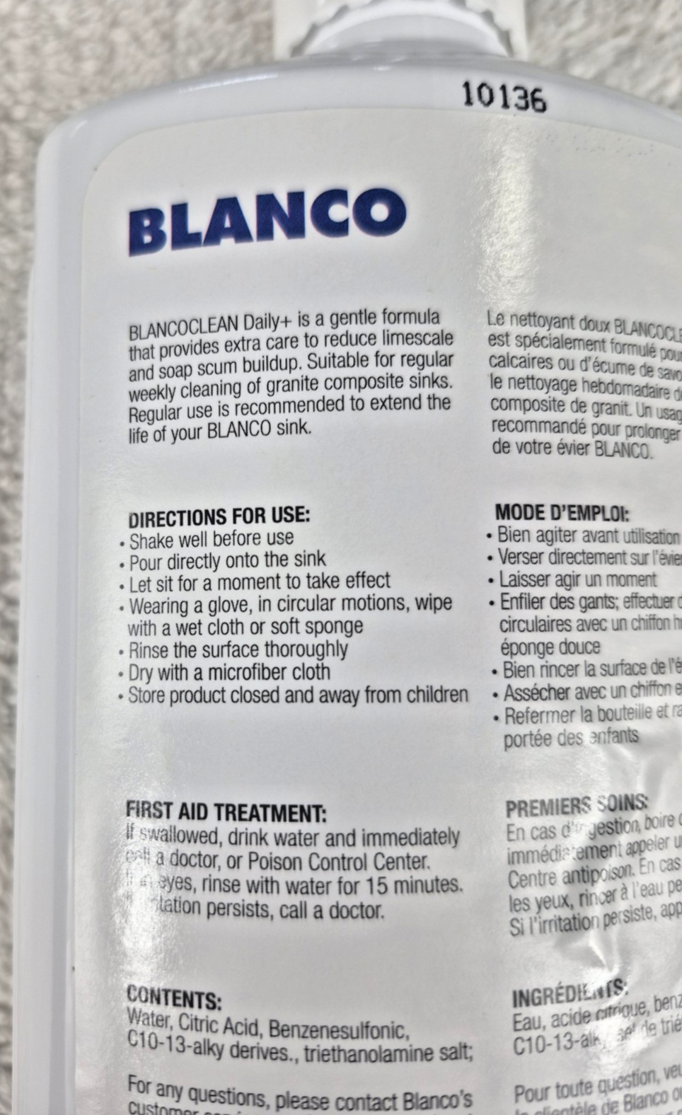 Blanco Clean Daily Silgranit granite Sink Cleaner 15 Oz Limescale remover