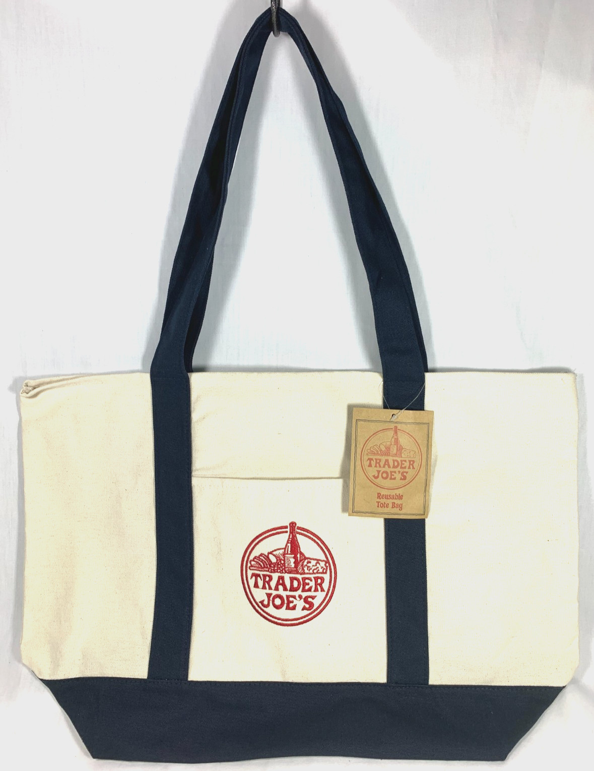 Trader Joe’s Canvas Tote Shopping Bag – LARGE CLASSIC NAVY – NEW with TAGS