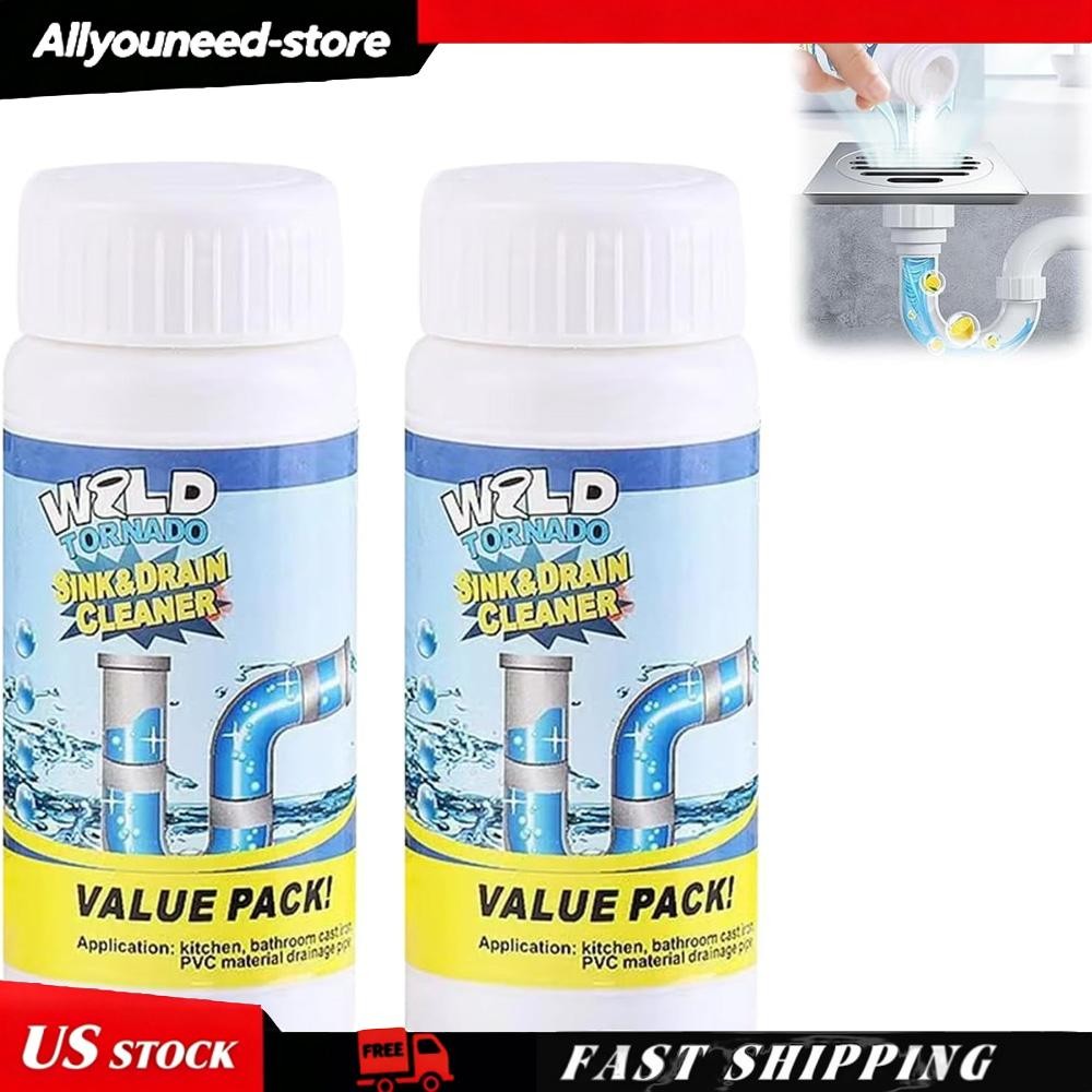 2PCS Wild Tornado Powerful Sink Drain Cleaner High Efficiency Clogging Cleaner
