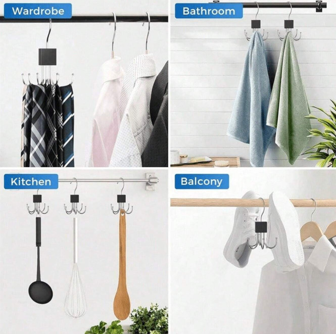 1 pc 360° Rotating Belt Hanger Closet Organizer for Ties, Bras & Accessories