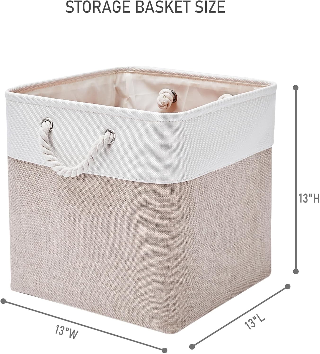 13 Inch 6 Pack Foldable Fabric Storage Cubes with Handles | Home Cube Storage