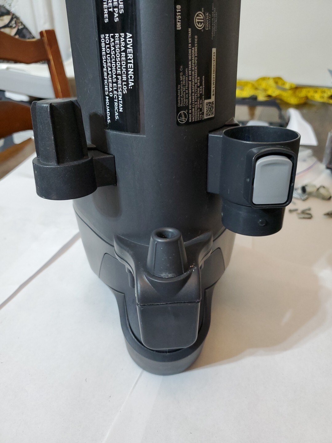 Hoover UH75110 Back Housing With Tool And Hose Holders With Cord Holder