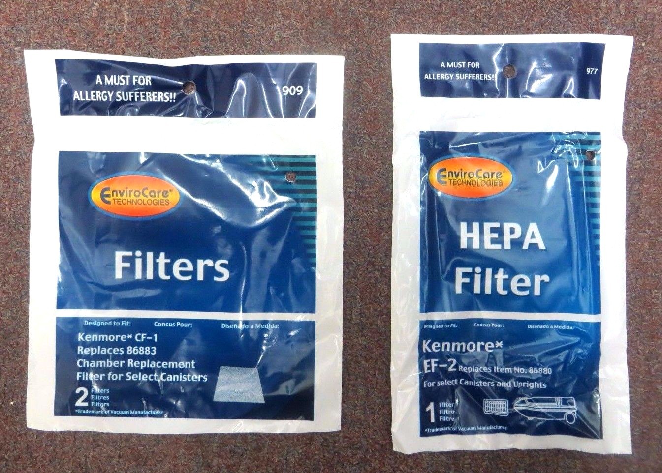 set of EF-2 & CF-1 Vacuum Filters made to fit Kenmore 20-86880, 20-86883