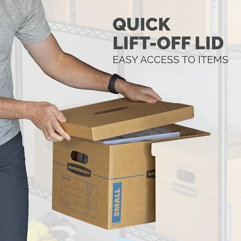 Durable Moving Boxes W/ Lift Off Lid Easy Assembly & Reinforced Carry Handles US
