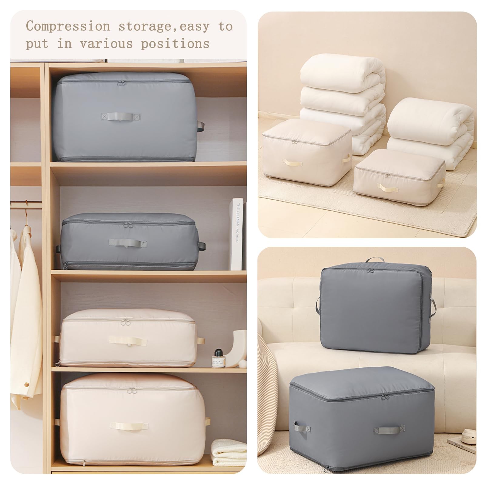 3 PCS Ultra Space Saving Self Compression Organizer, 2025 NEW Comforter Stora…