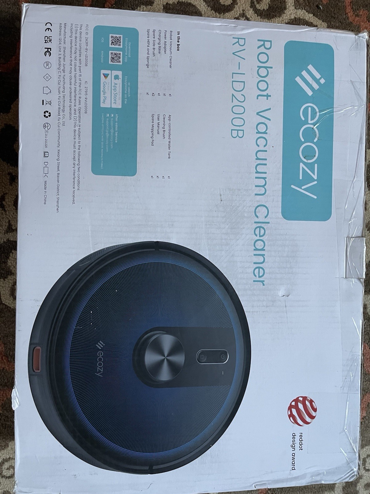 Ecozy LD200B Robot Vacuum Cleaner WiFi APP Control