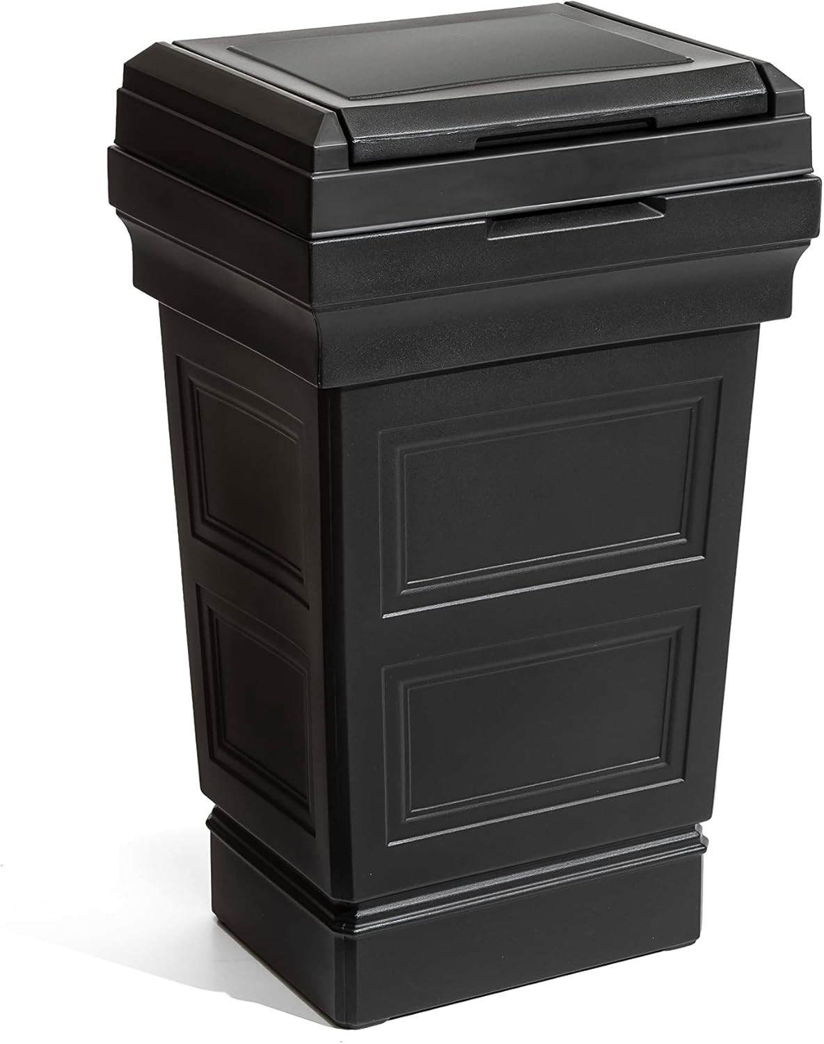 Elegant Onyx Black Trash Can, 39 Gallons – Indoor/Outdoor Use, Removable Lid