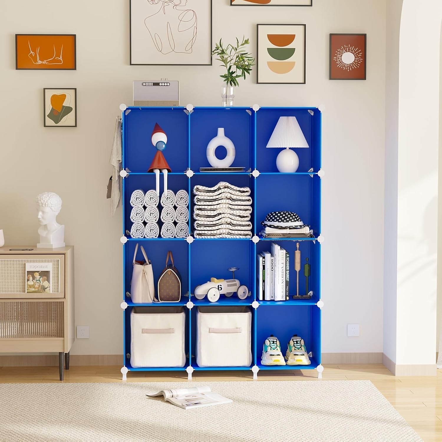 Cube Storage Organizer, 12 Cube Closet Organizers and Storage Shelves, DIY St…