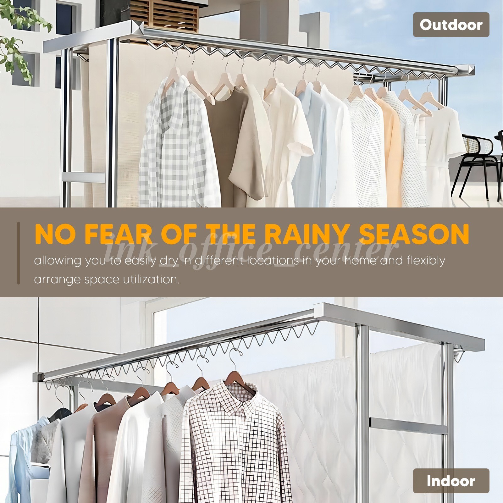 1000LBS Rolling Commercial Clothing Garment Racks Double Rail Garden Adjustable