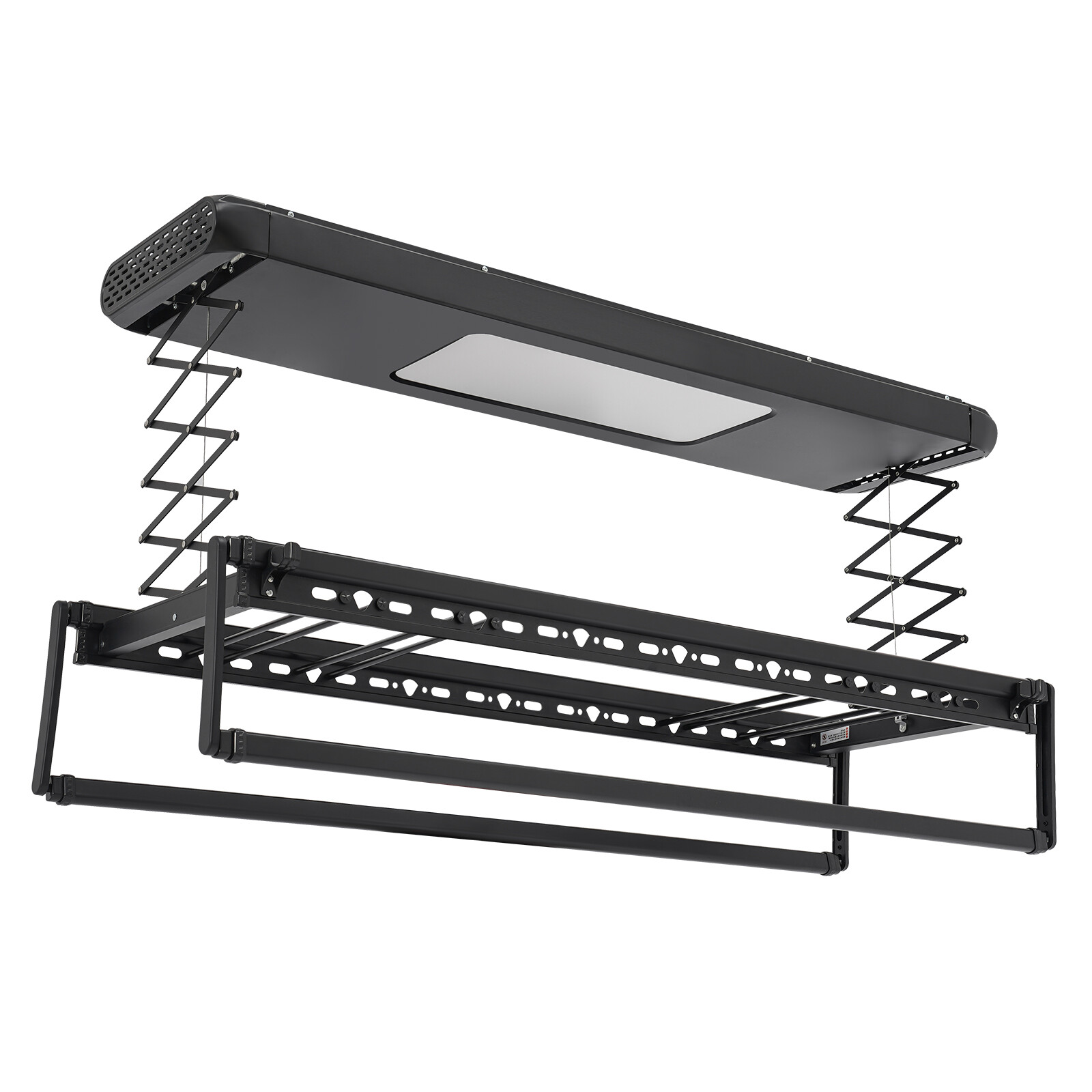 Electric Retractable Airing Rack Clothes Drying Rack W/ Remote Control & Light