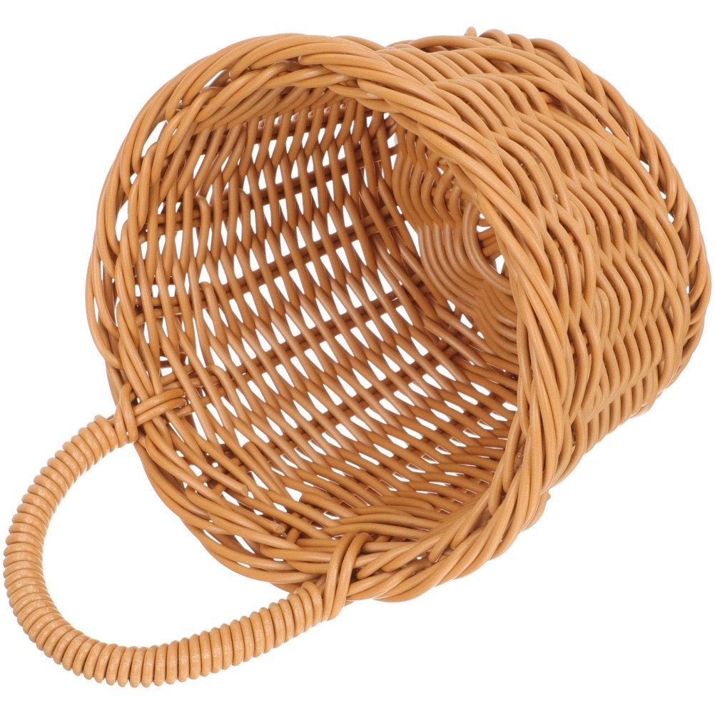 Woven Wall Storage Basket in Khaki for Kitchen Fruits Vegetables and Seasoning