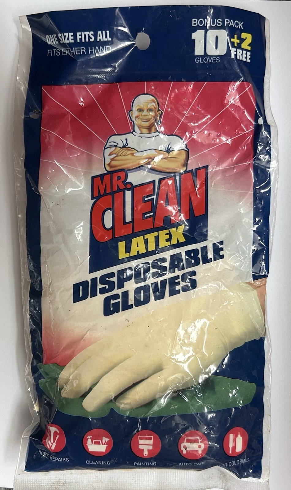Vintage 00’ Mr Clean Latex Disposable Gloves Pack Of 12 NOS Unopened One Size