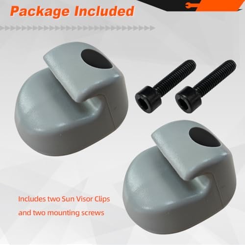 2-Pack Interior Sun Visor Clips, Bone Gray, Replaces S16-1023-661, Peterbilt Ken