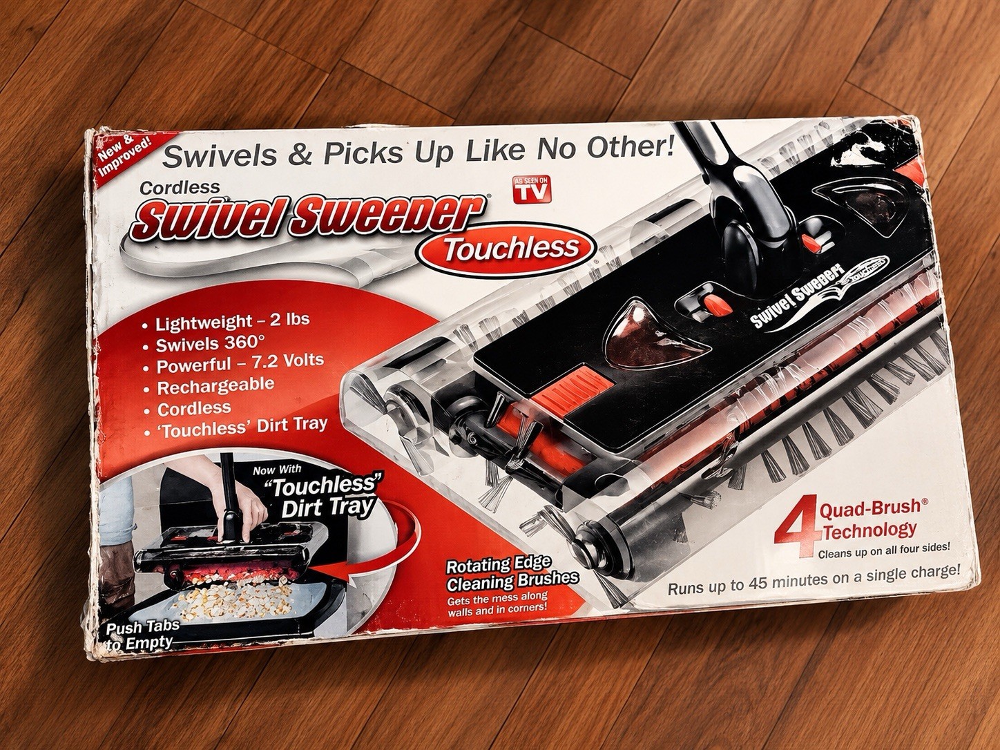 NEW Cordless Swivel Sweeper As Seen on TV Rechargeable 7.2 Volts Ontel