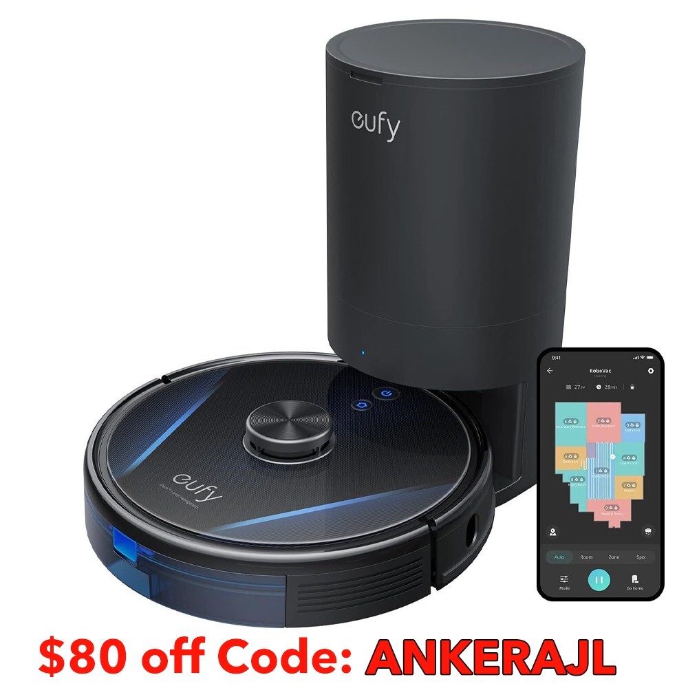 eufy RoboVac LR30 Hybrid+ Robot Vacuum Mop Cleaner Self Emptying 60 Days 3000Pa