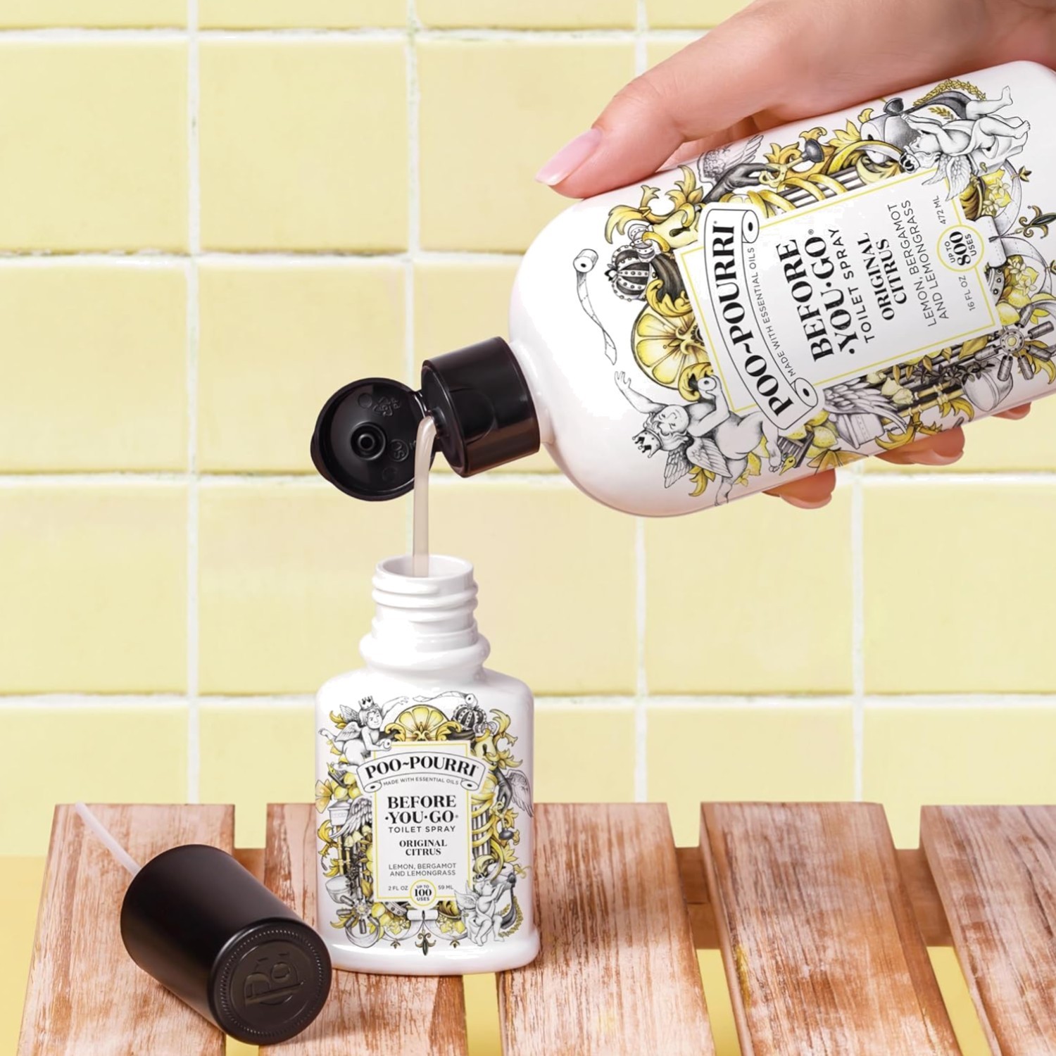 2 Fl Oz Poo~Pourri Toilet Spray – Tropical Hibiscus, Essential Oil Odor Trap