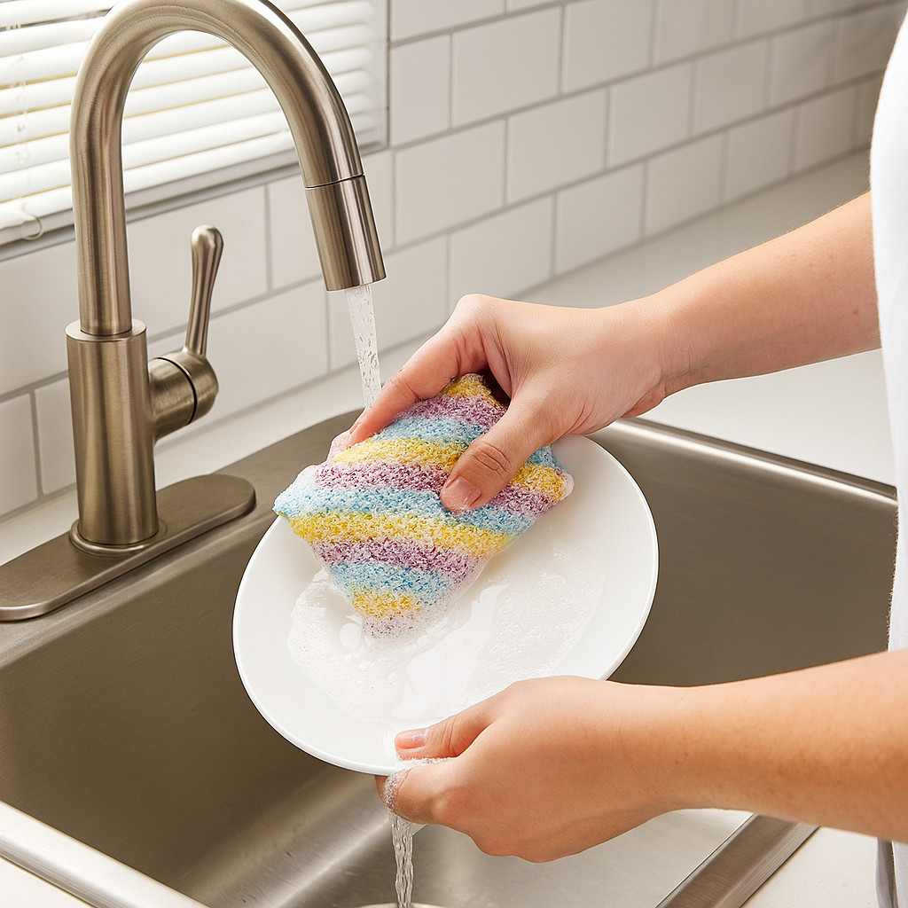 12-Pack Rainbow Non-Scratch Scouring Pads – Kitchen & Bathroom Cleaning Sponges
