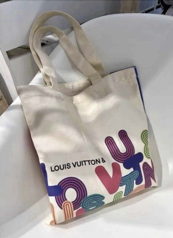Louis Vuitton Reusable Foldable Canvas Shopping Bag Multicolor All-Over Pattern