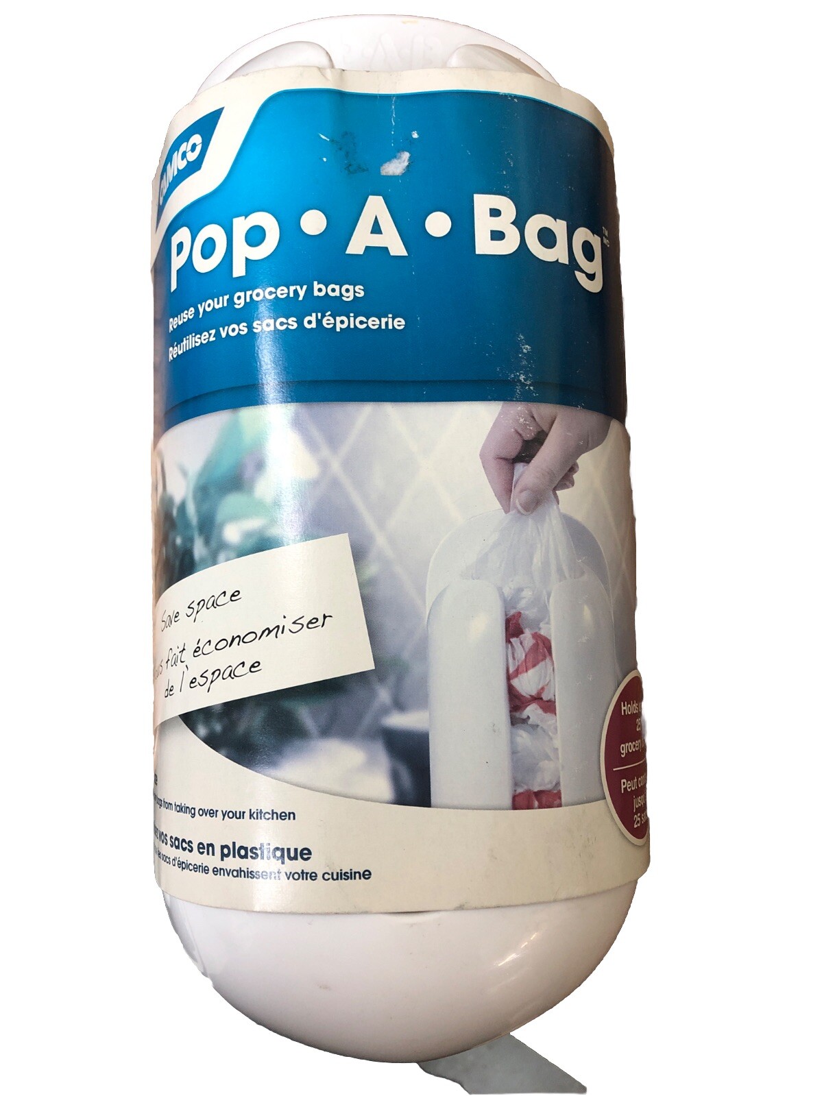 Camco 57061 Plastic White Pop-A-Bag Hanger 3.5 L x 11.75 H x 5.25 W in.