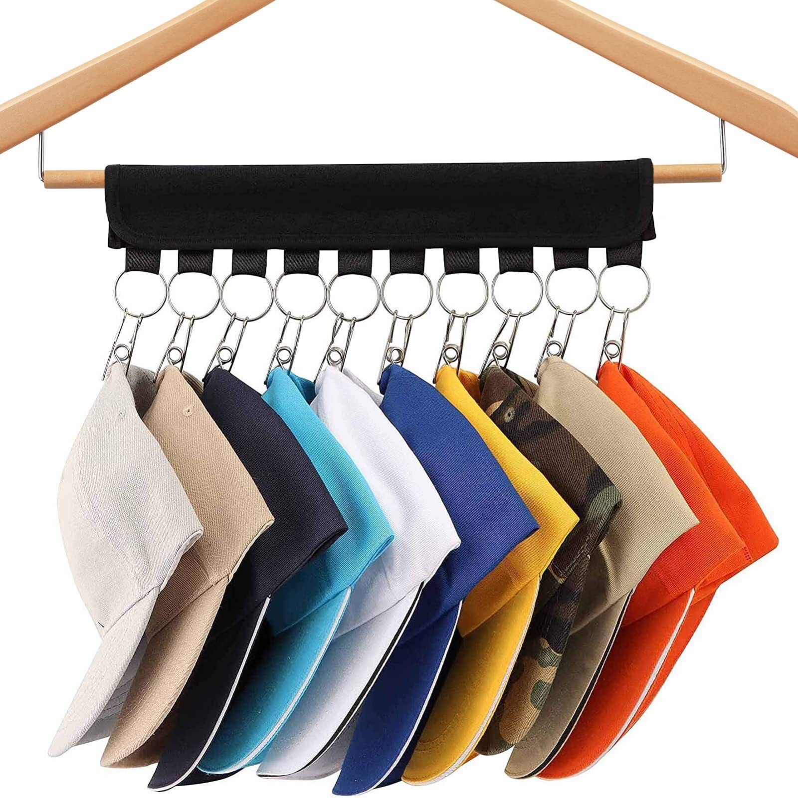 Hat Rack Organizer Baseball Holder Storage Door Cap Hanger for Closet Rod 1 PCS