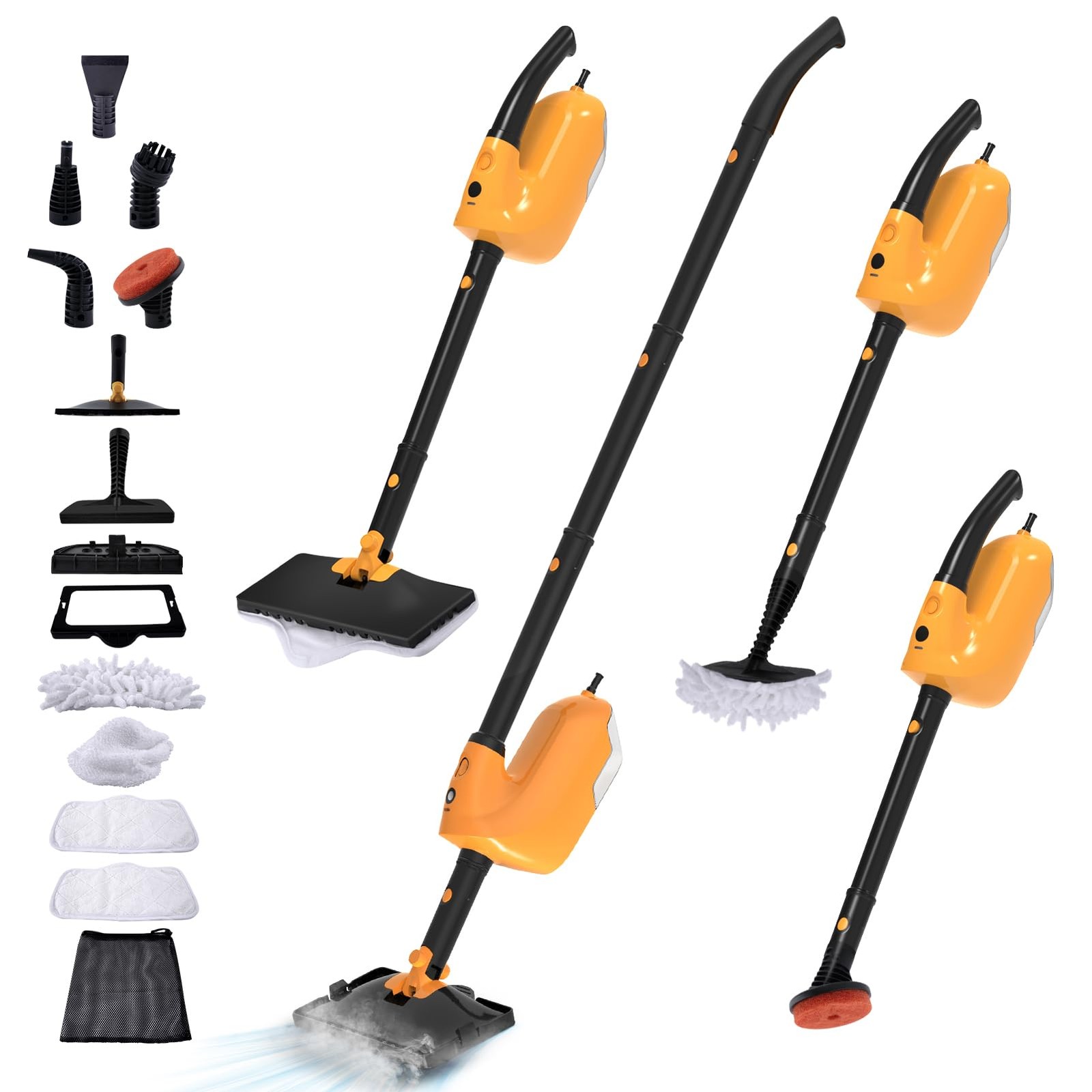 Steam Mop, All-in-one Handheld Steam Cleaner with 13 Attachments, 23FT Cord, 11.