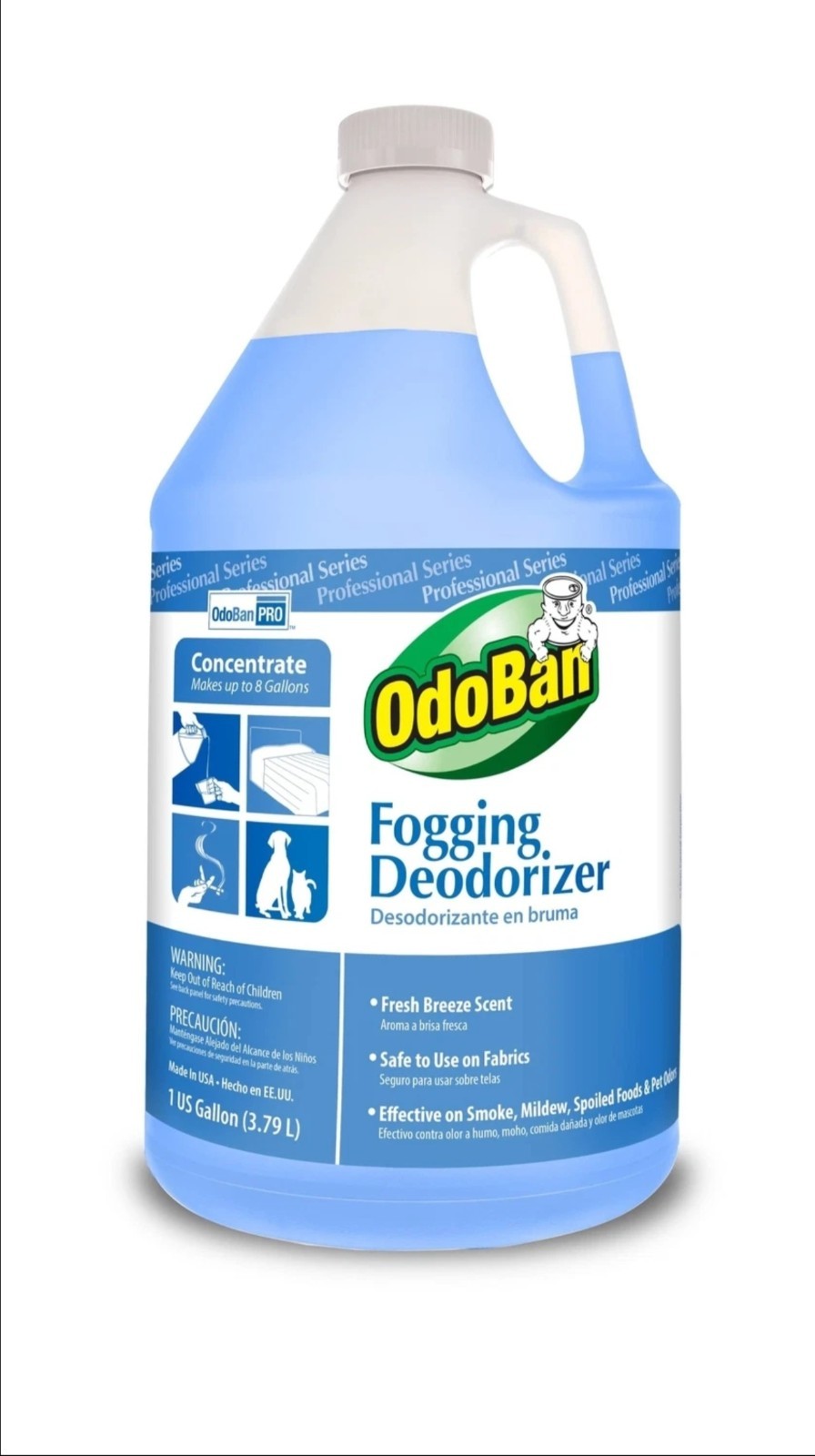 OdoBan Pro Fogging Deodorizer Concentrate Fresh Breeze Scent 1 Gallon Smoke Pet