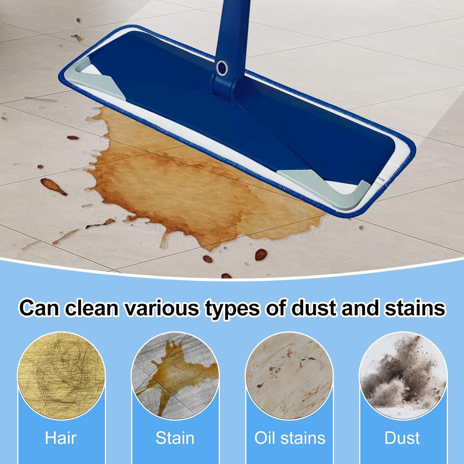 Microfiber Mop Replacement Pads, 18 Inch, 3 Pack for Cleaning